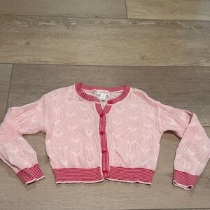 Cat & Jack Pink Cardigan with Red Accents